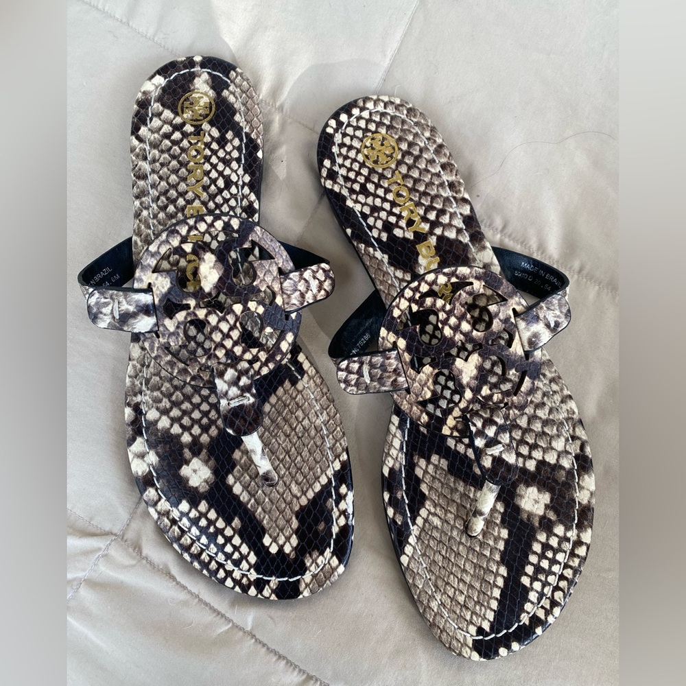Tory Burch Snakeskin Miller Sandals